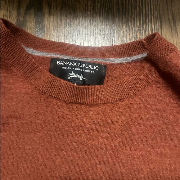 EUC Banana Republic Sweater Italian Merino Wool by Baruffa Bronze Brown womens L - Picture 4 of 9